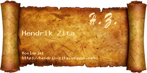 Hendrik Zita névjegykártya